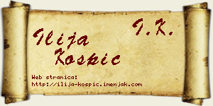 Ilija Košpić vizit kartica